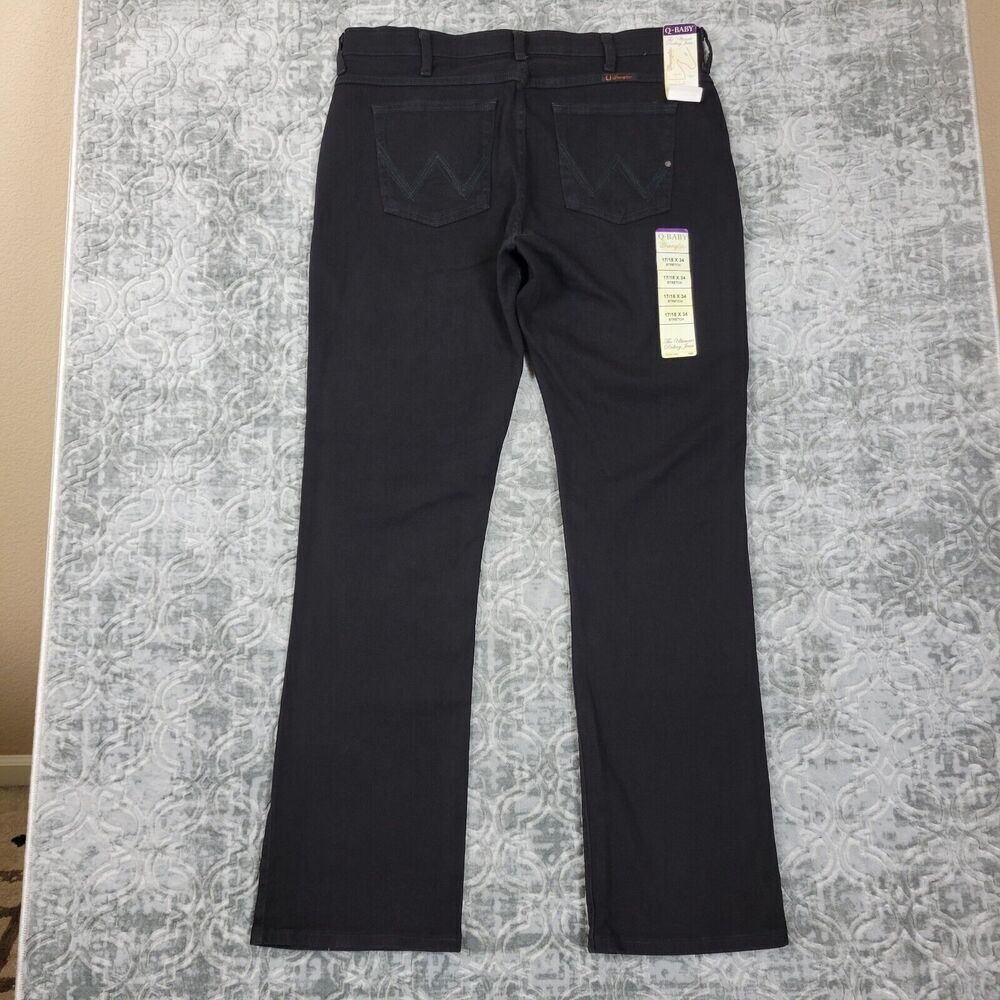 Wrangler Jeans Womens 17/18x34 Black Q Baby Stretch Bootcut Slimming Pockets New - Picture 5 of 16